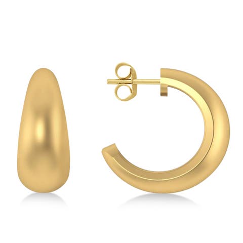 J Hoops Tusk Earrings 14K