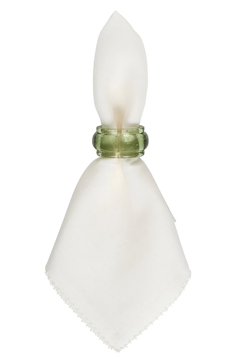 Juliska Provence Set of 4 Napkin Rings, Alternate, color, Basil