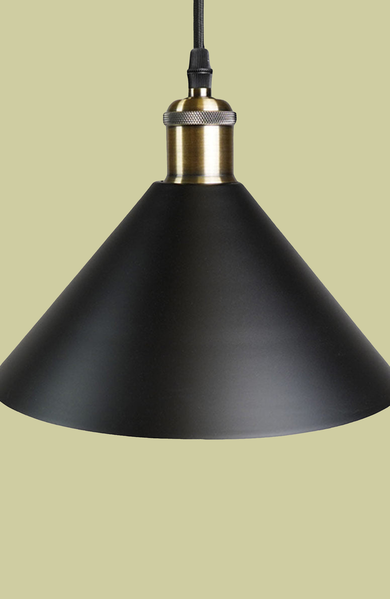 Soltech Modern Pendant Light and Socket, Alternate, color, Black/Black Metal