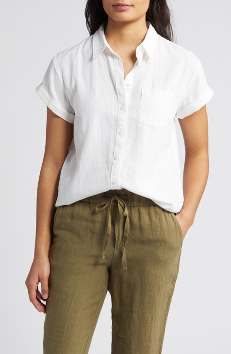 Linen Blend Camp Shirt