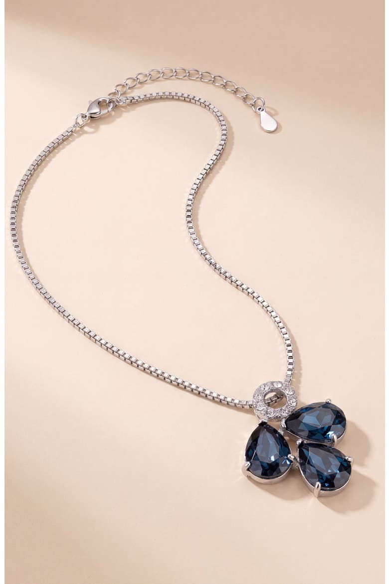 Teardrop Trio Cluster Pendant Necklace, Alternate, color, Sapphire