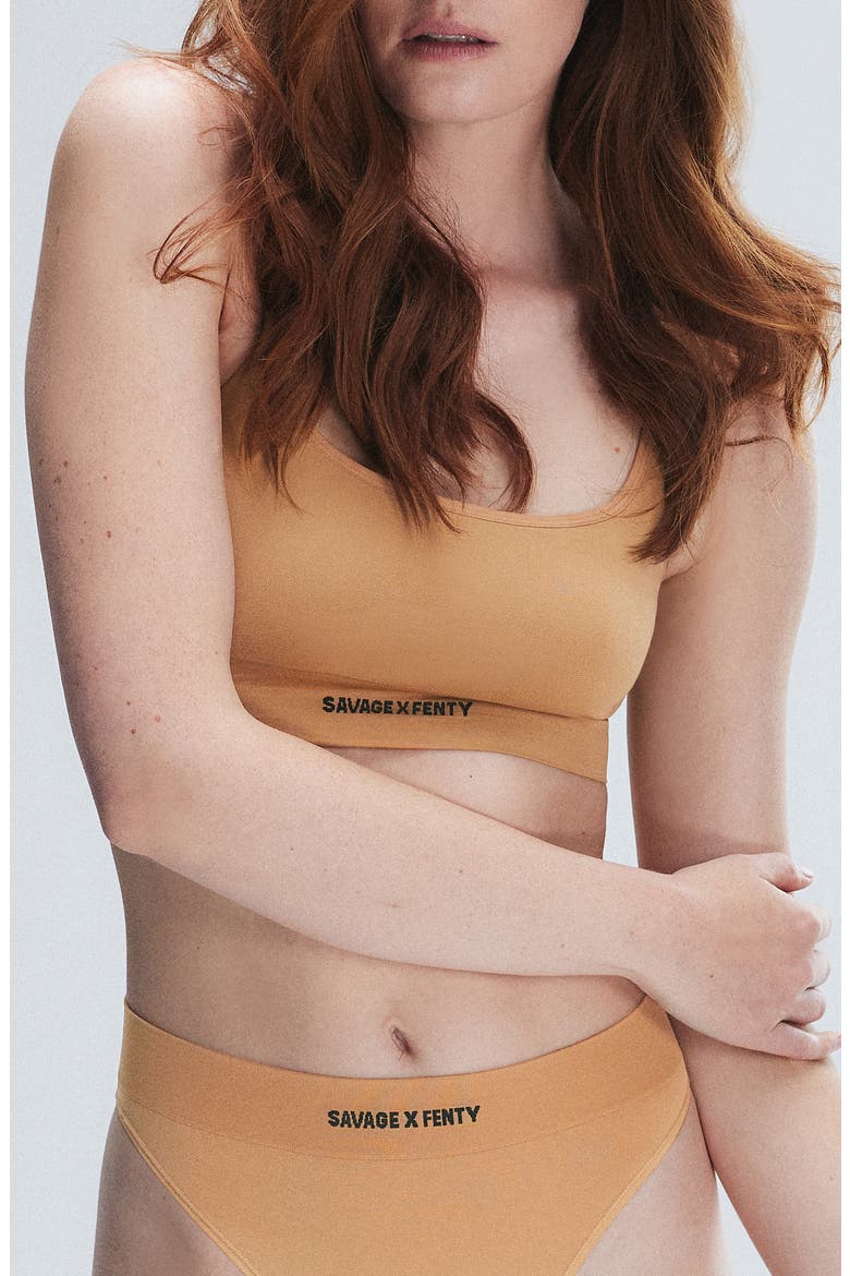 Seamless Scoop Neck Bralette, Main, color, SWEET LATTE NUDE