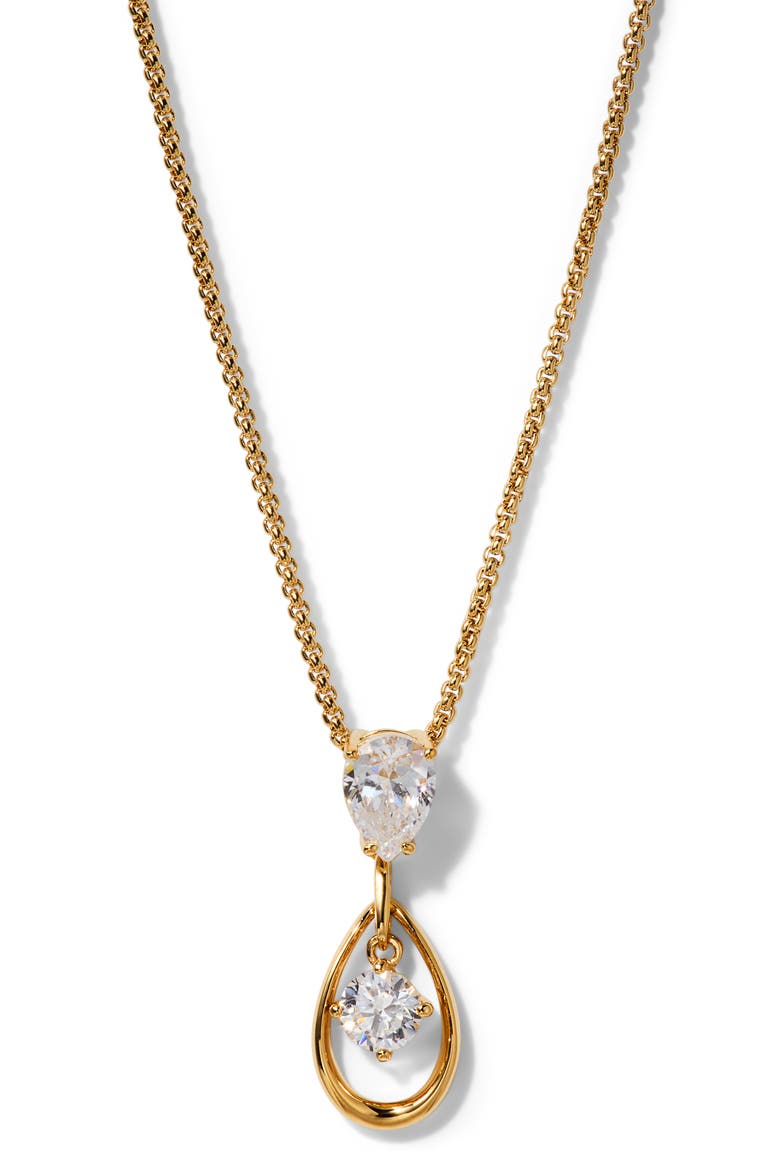 It Girl Pear Pendant Necklace, Main, color, GOLD