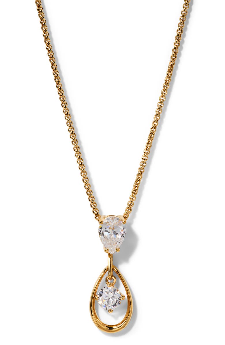 Nadri It Girl Pear Pendant Necklace, Main, color, Gold