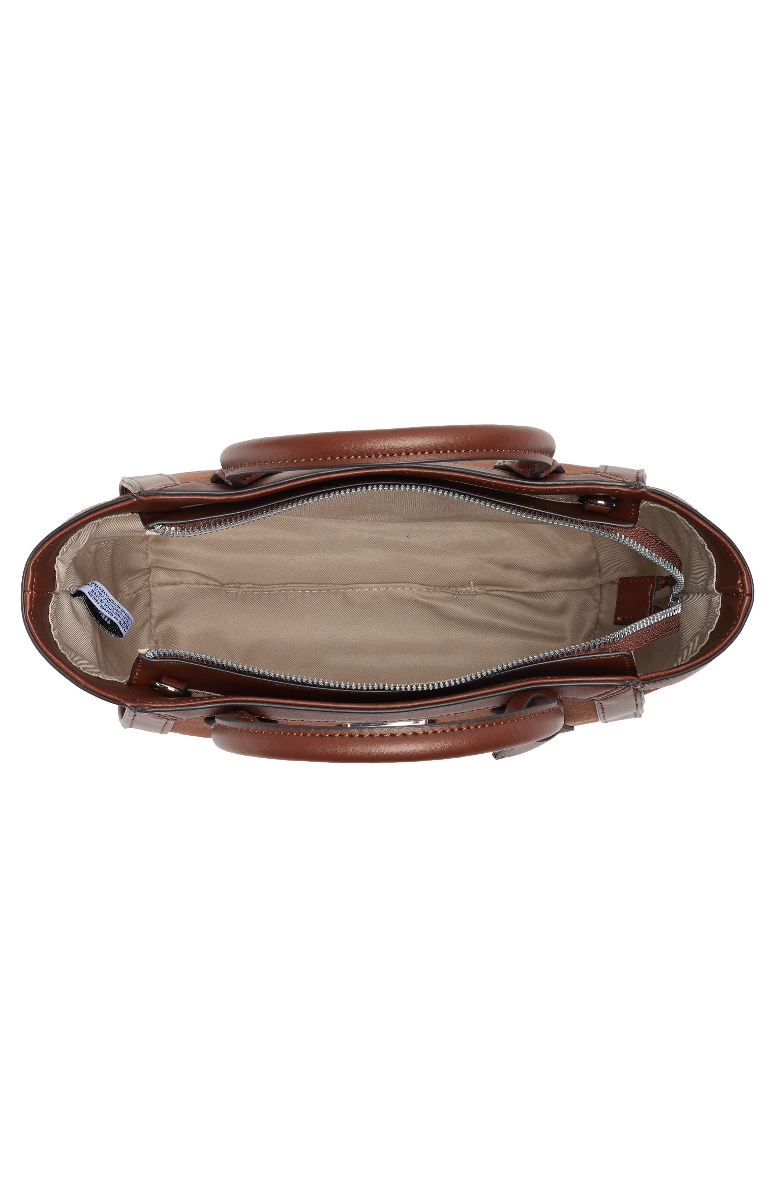 Aziel Faux Suede Satchel, Alternate, color, MAHOGANY