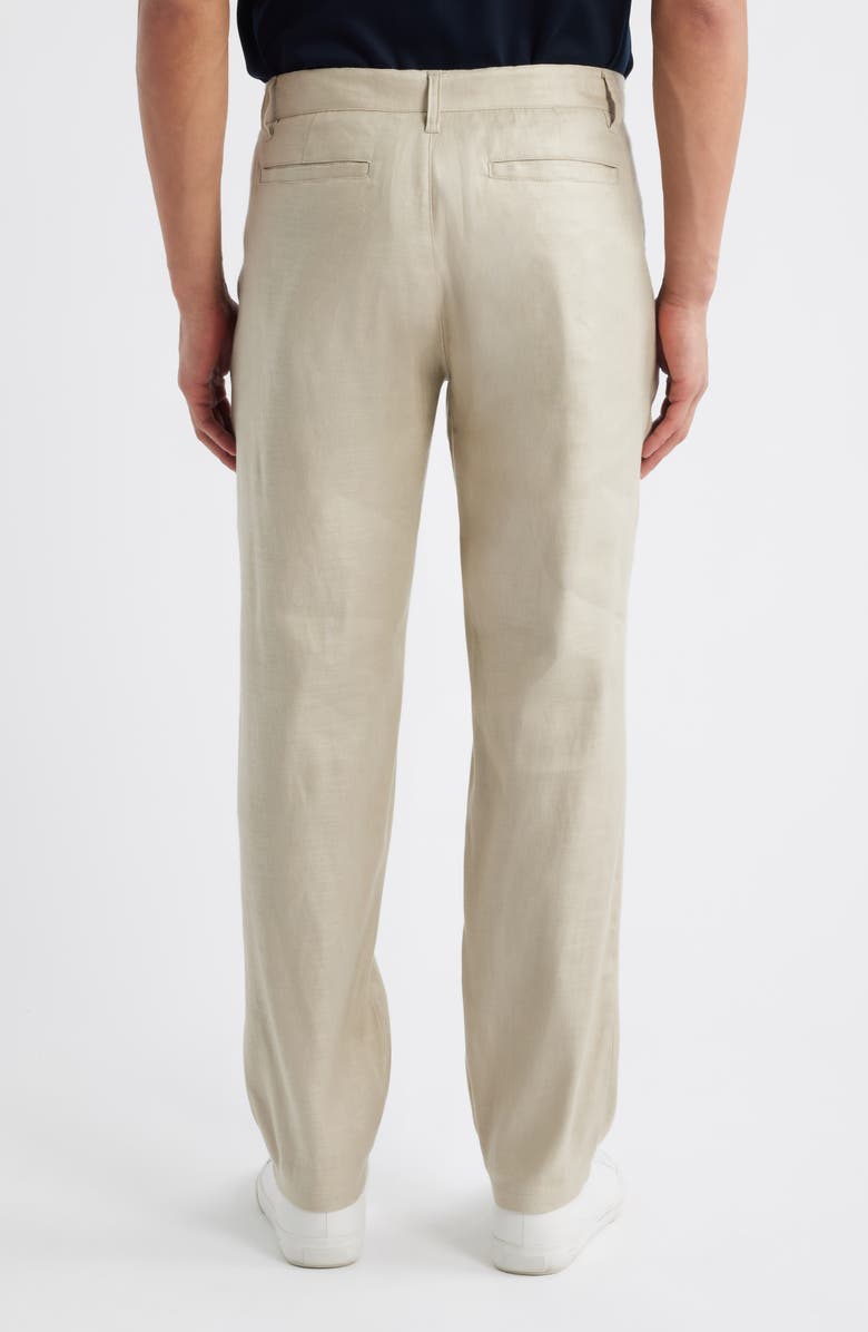 W.R.K Slim Fit Pleated Linen Blend Pants, Alternate, color, Tan