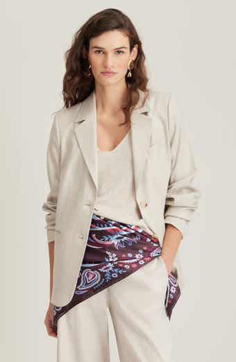 Linen Blend Boyfriend Blazer