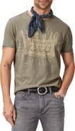 John Varvatos Raw Edge Shoulder Detail Graphic T-Shirt