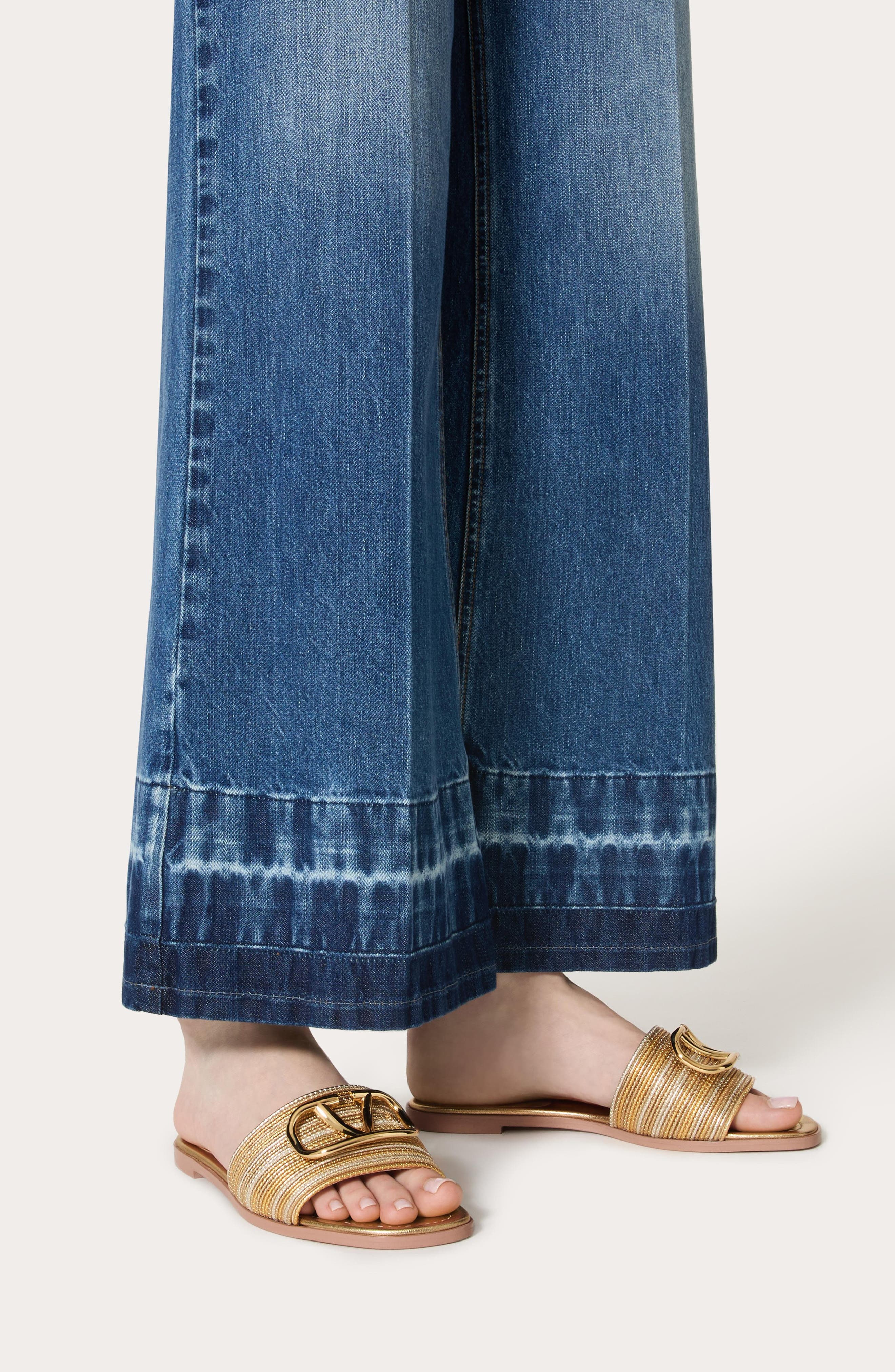 Valentino Garavani VLOGO Signature Slide Sandal, Alternate, color, Star Gold Multicolor