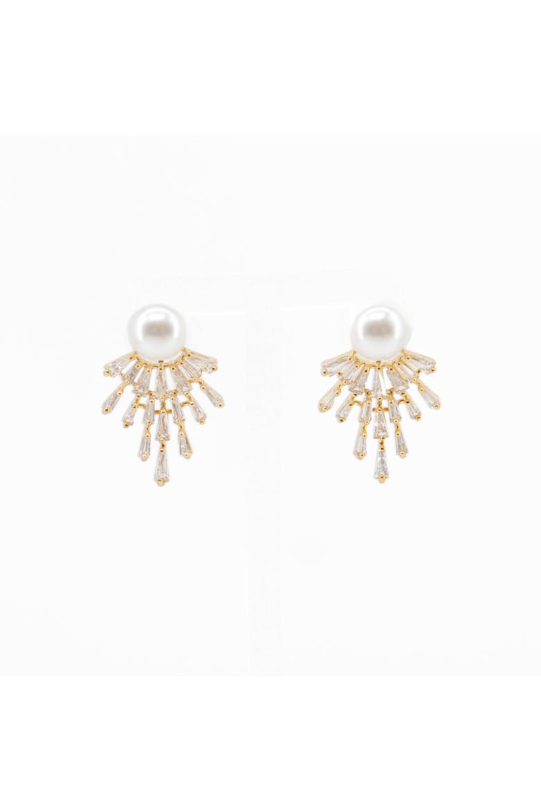 Ritika Pearl Studs, Alternate, color, Gold