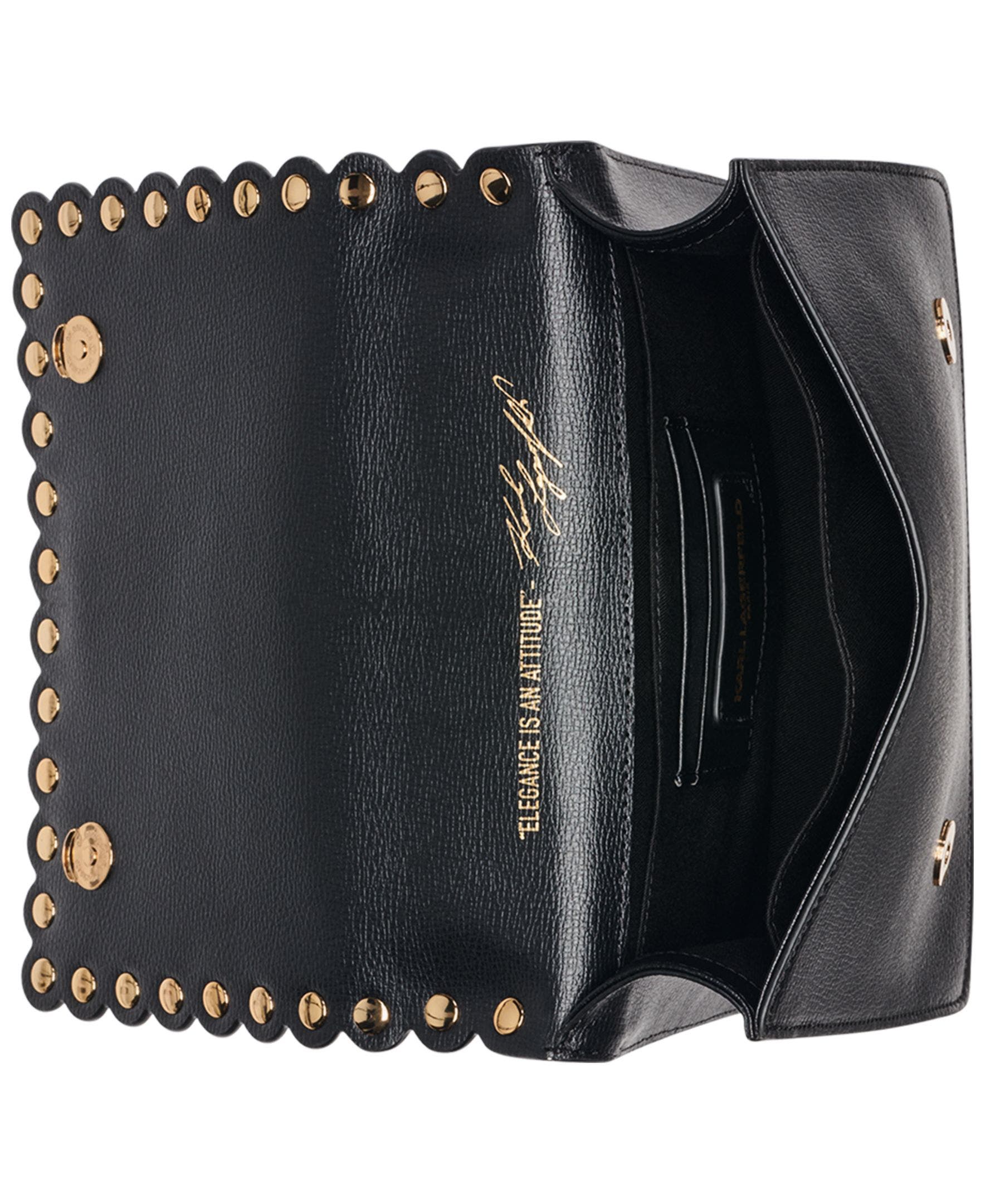 KARL LAGERFELD PARIS Simone Crossbody with Pearls, Alternate, color, Black/Gold