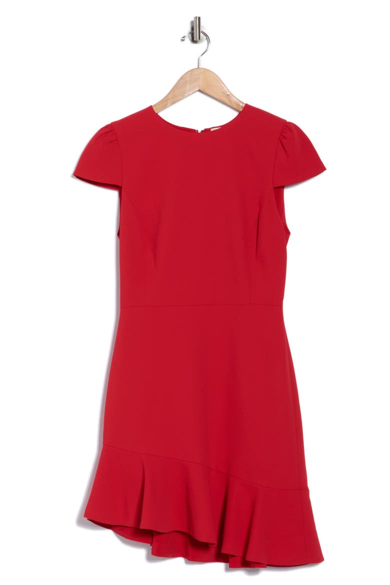 Fable Asymmetric Ruffle Dress, Alternate, color, PERFECT RUBY