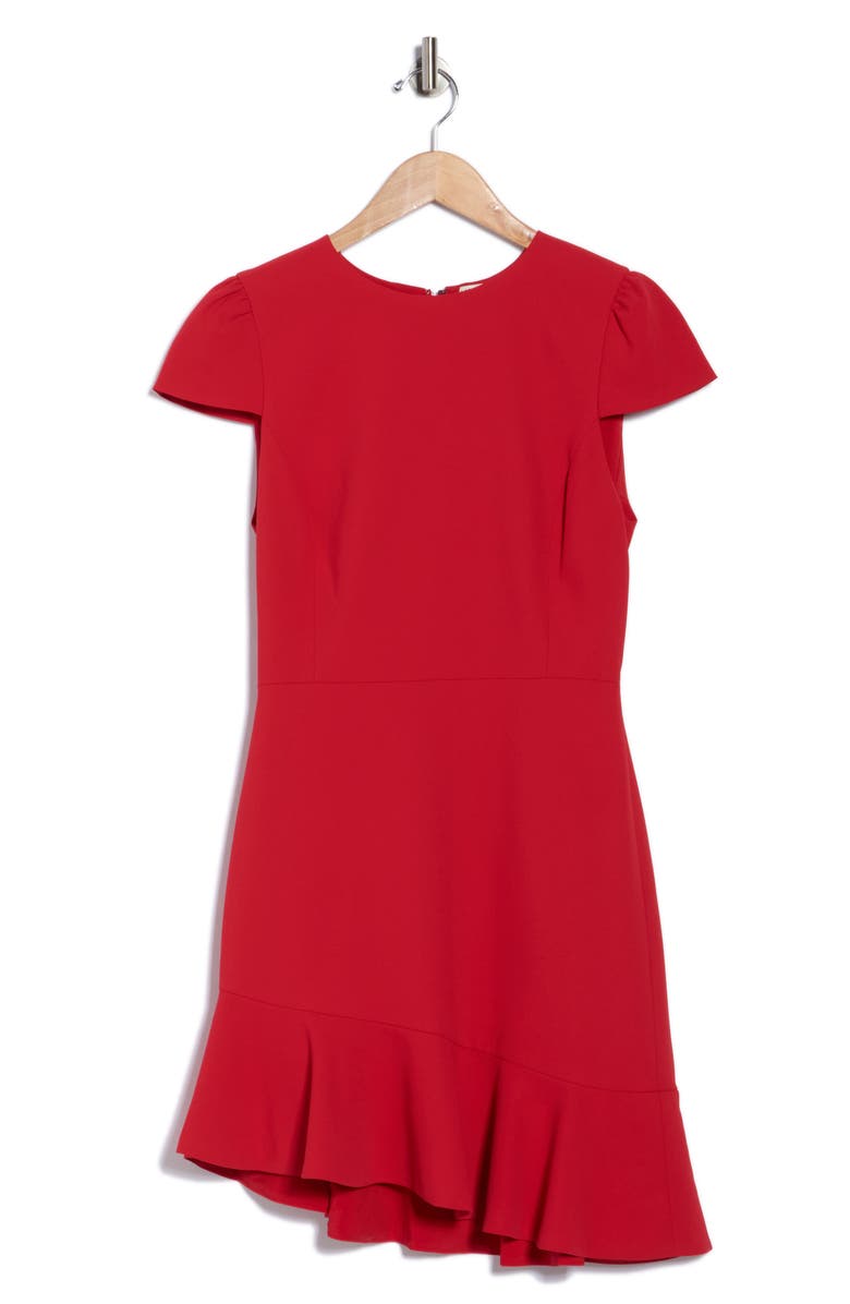 Alice + Olivia Fable Asymmetric Ruffle Dress, Alternate, color, Perfect Ruby