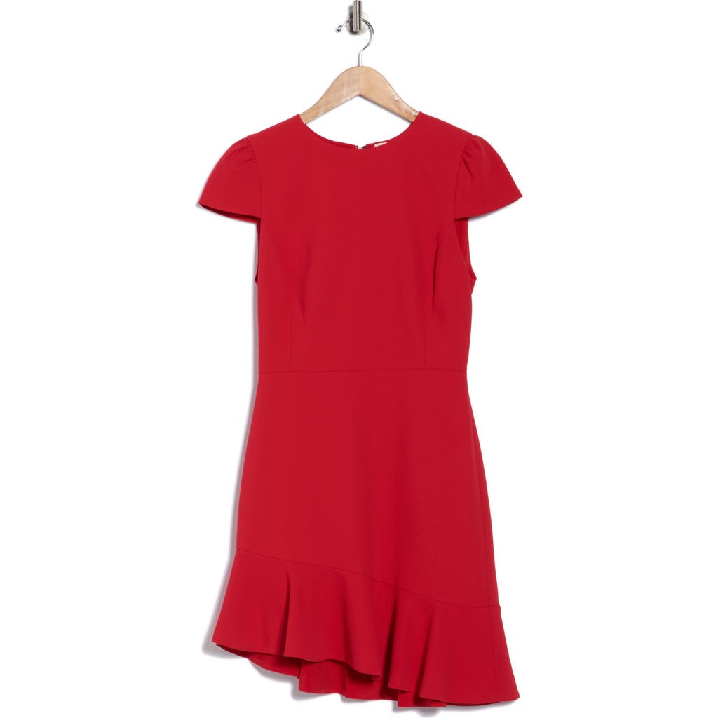 Alice And Olivia Alice + Olivia Fable Asymmetric Ruffle Dress In Red