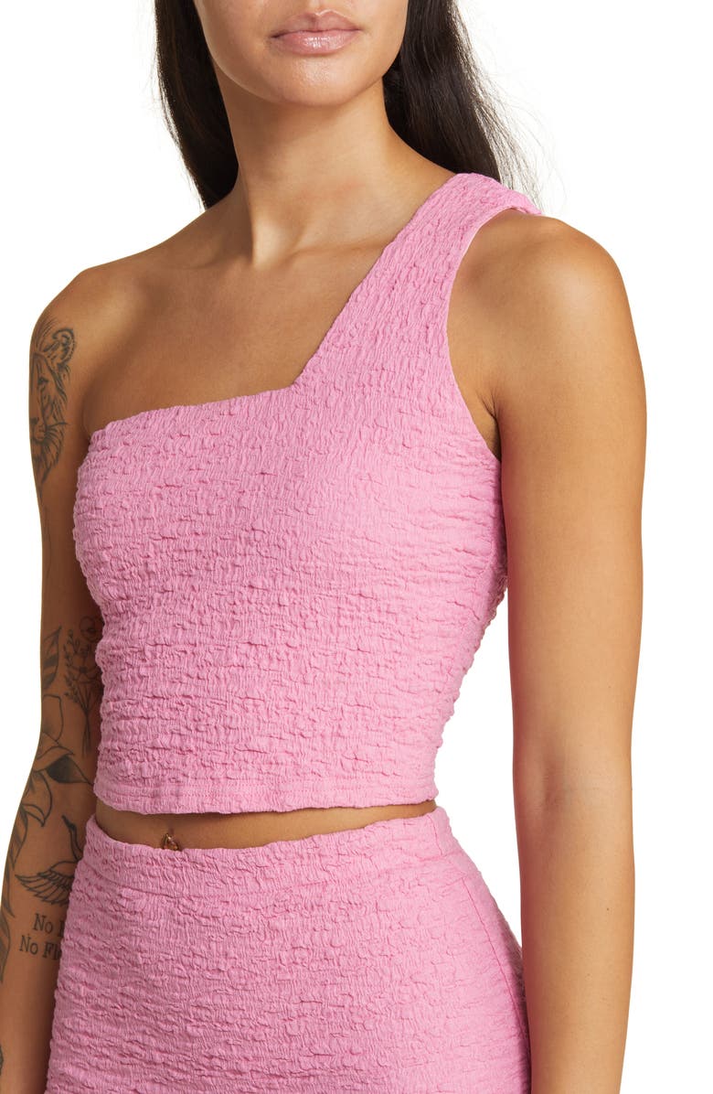 YELLOW THE LABEL Lovera Two-Piece One-Shoulder Top & High Waist Midi Skirt, Alternate, color,