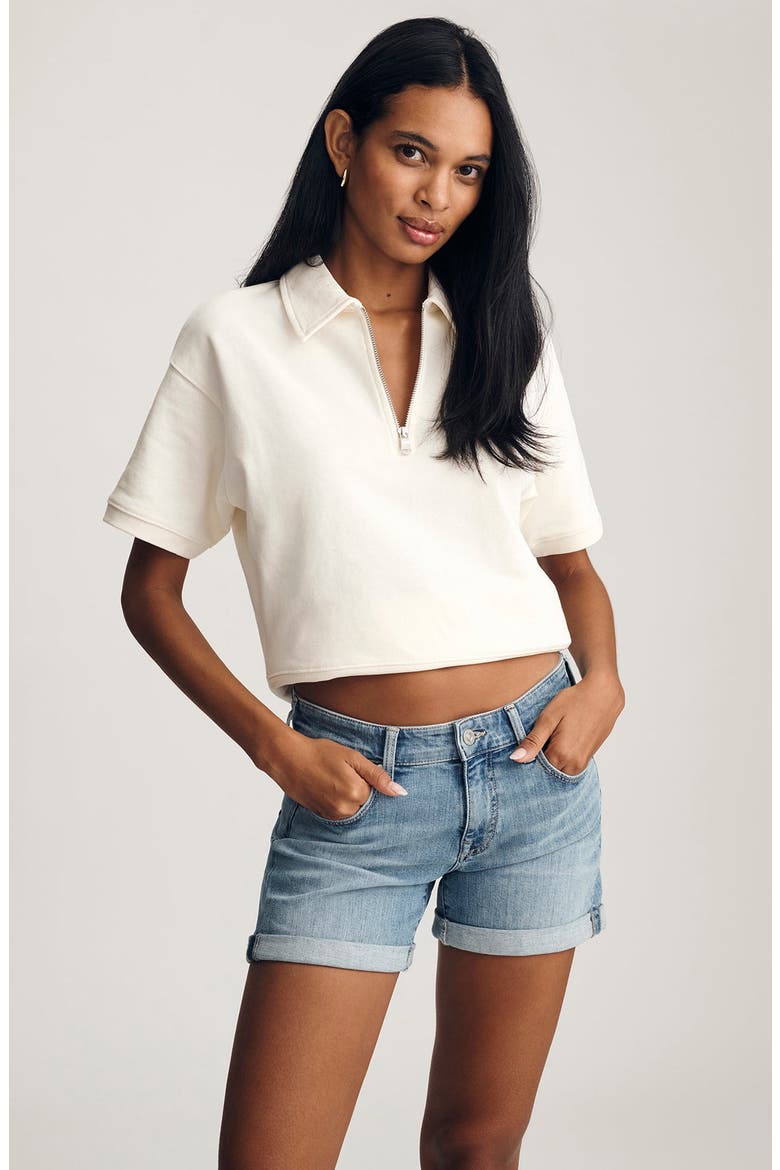 Julia Cuffed Denim Shorts, Alternate, color, LIGHT BRUSHED FLEX BLUE