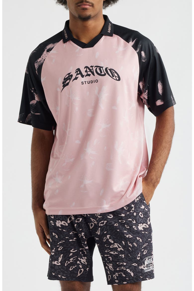 888 Raglan Sleeve Club Jersey Polo, Main, color, PINK