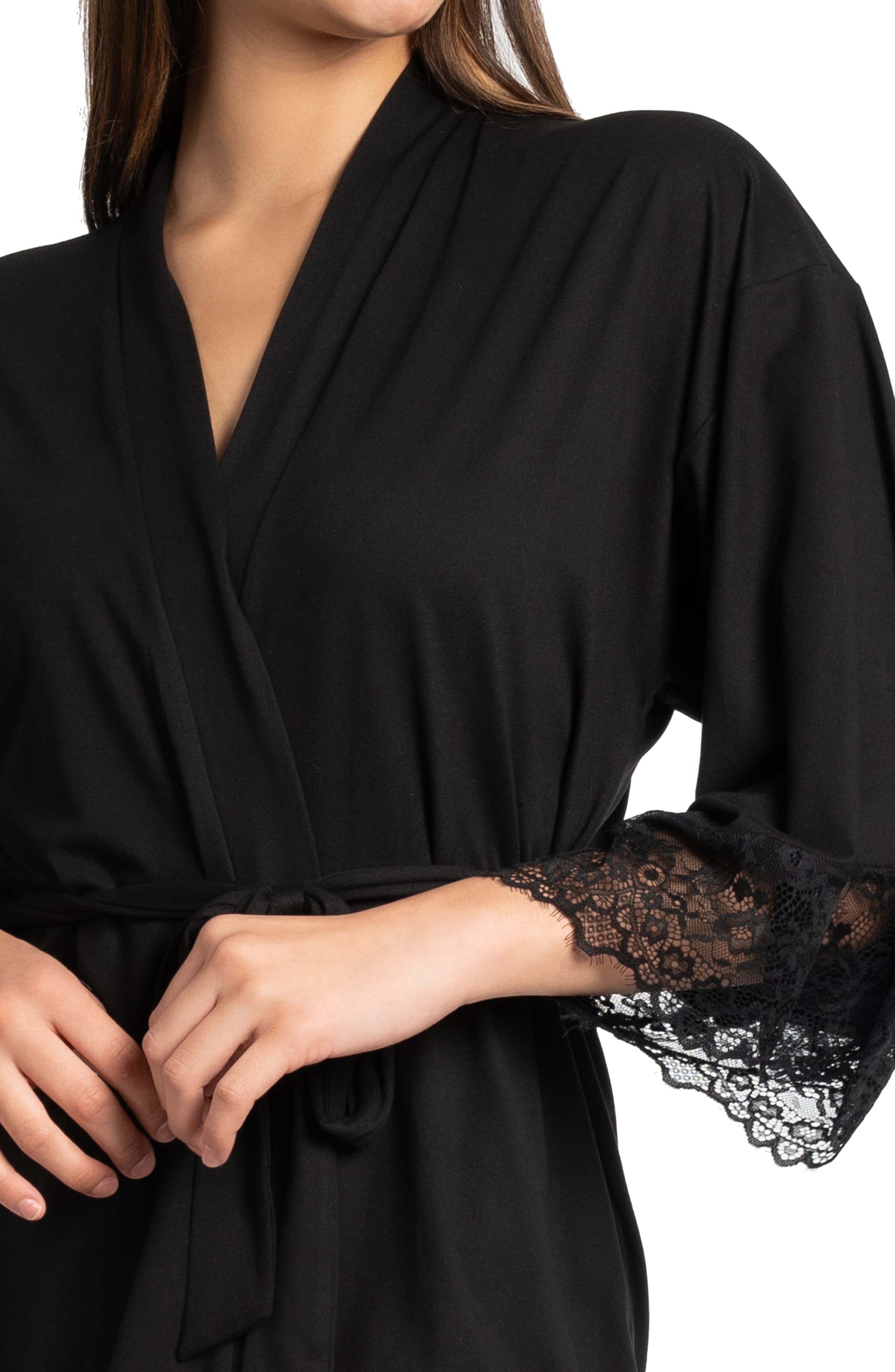 In Bloom by Jonquil Penny Lace Trim Robe (Women) | Nordstromrack