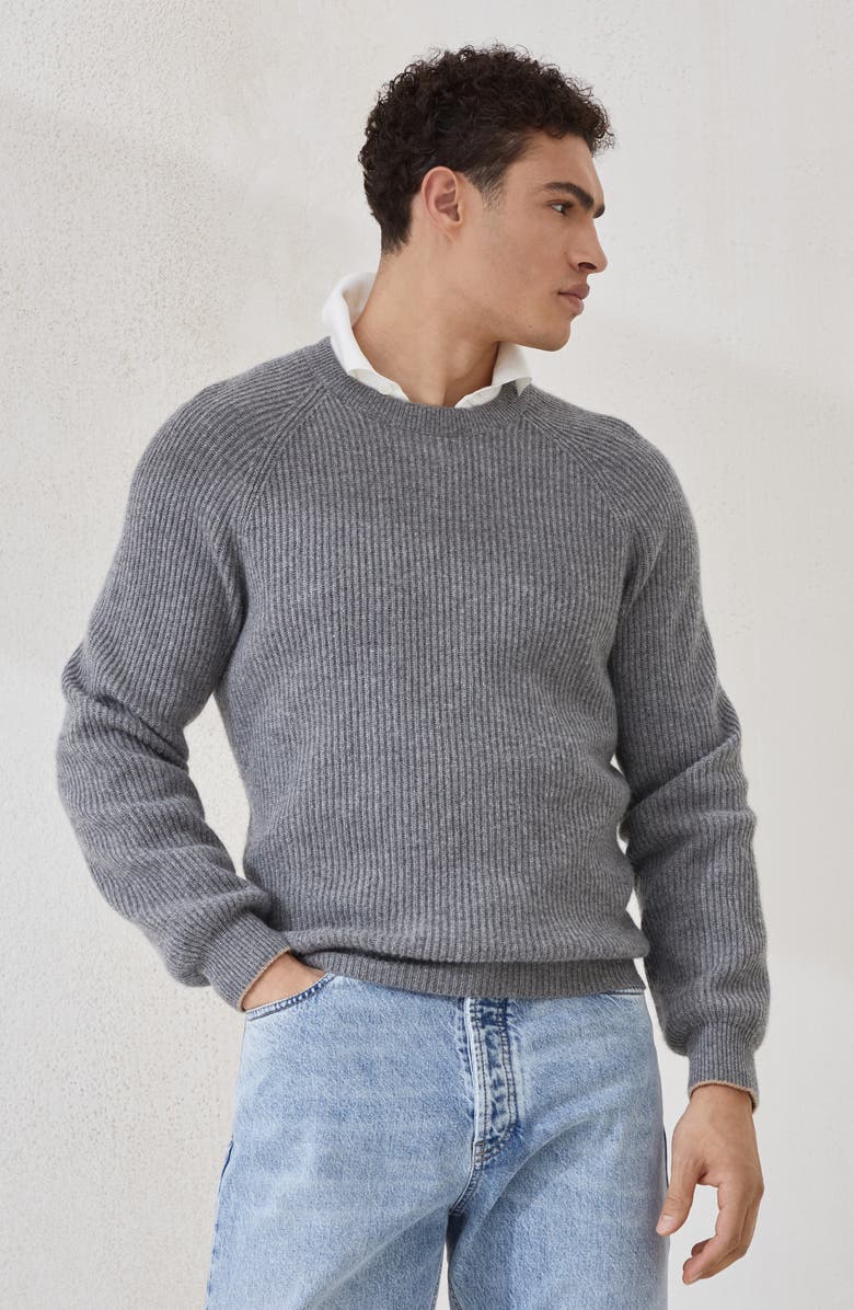 Brunello Cucinelli Cashmere sweater, Alternate, color, Dark Grey