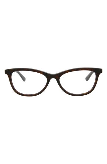 Alexander Mcqueen Mcqueen 50mm Core Oval Optical Glasses In Avana Avana Transparent