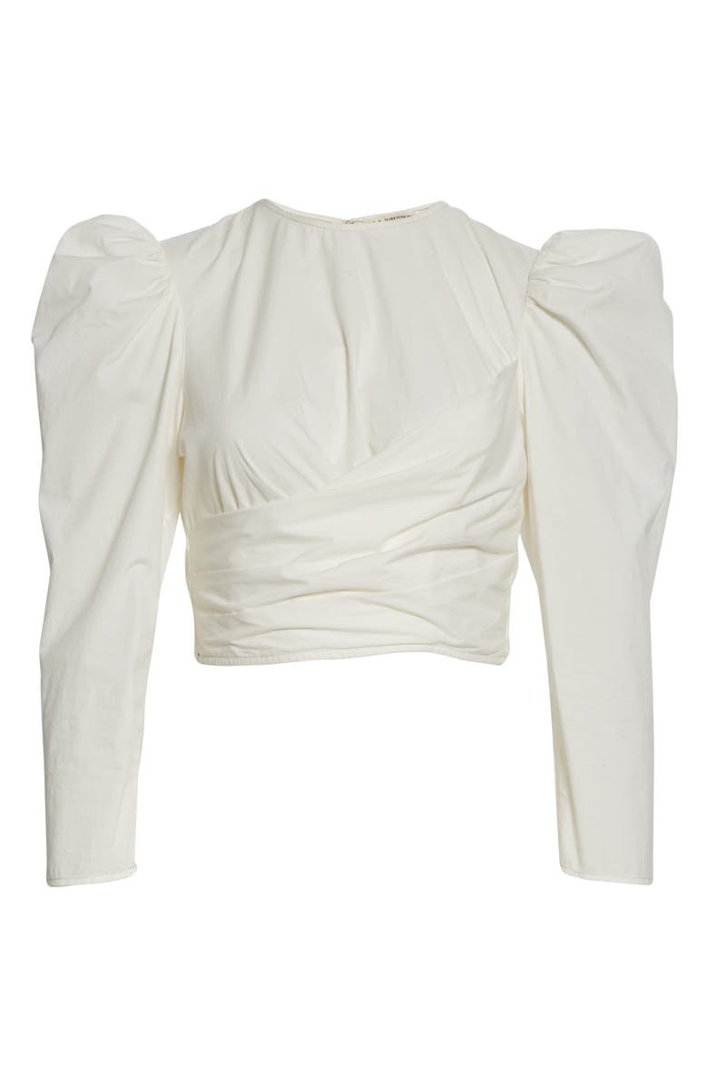 Ulla Johnson Eden Puff Sleeve Crop Cotton Blouse, Alternate, color, 