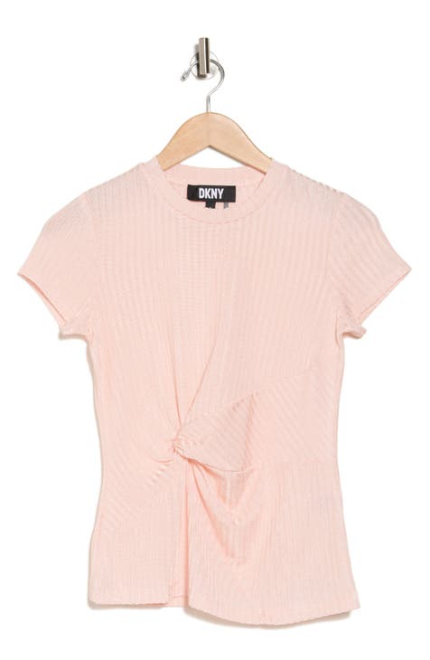 Ribbed Side Knot T-Shirt (Petite)