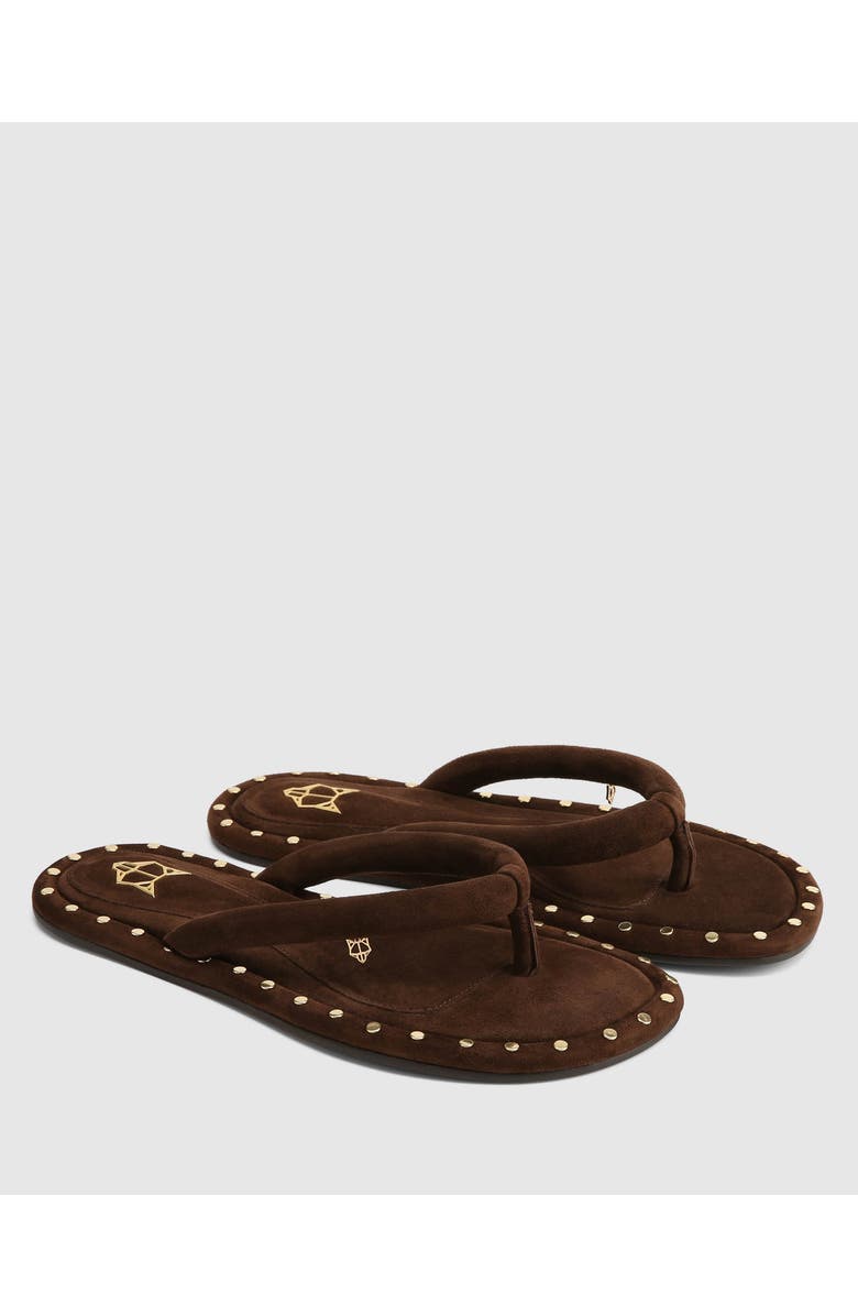 Naked Wolfe Grenada Brown Suede/Gold Studs, Alternate, color, Brown