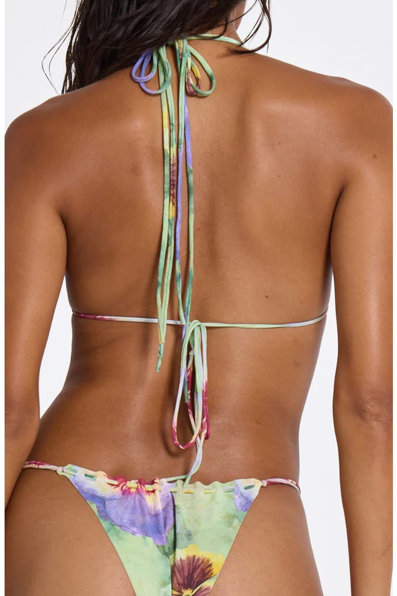 Melona Raw Edge Triangle Bikini Top, Alternate, color, GREEN