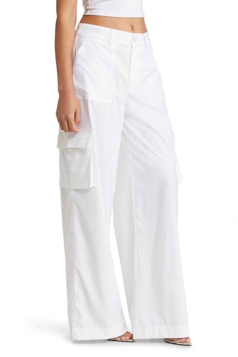 Keep It Casual Wide Leg Cargo Pants, Alternate, color, WHITE