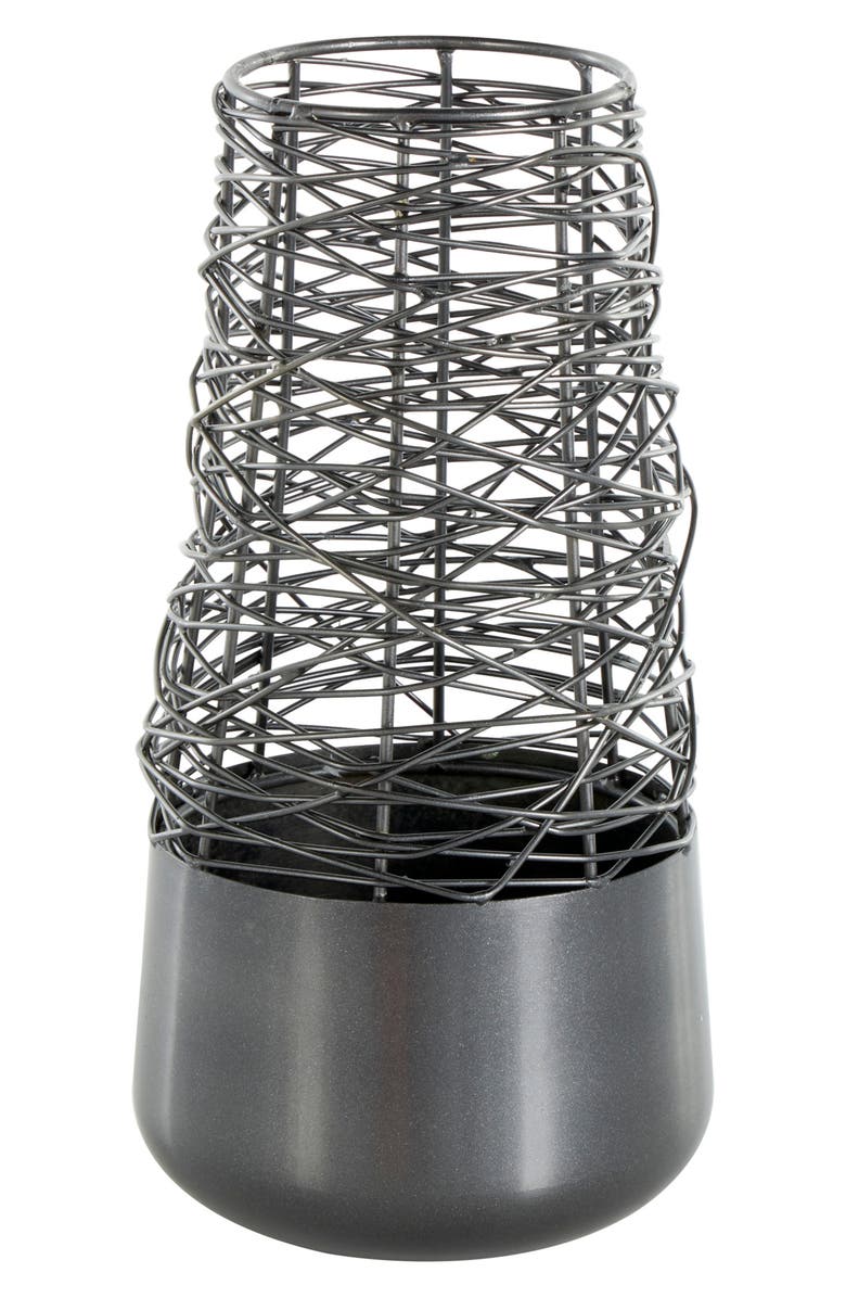 VIVIAN LUNE HOME Black Metal Vase, Alternate, color, Black