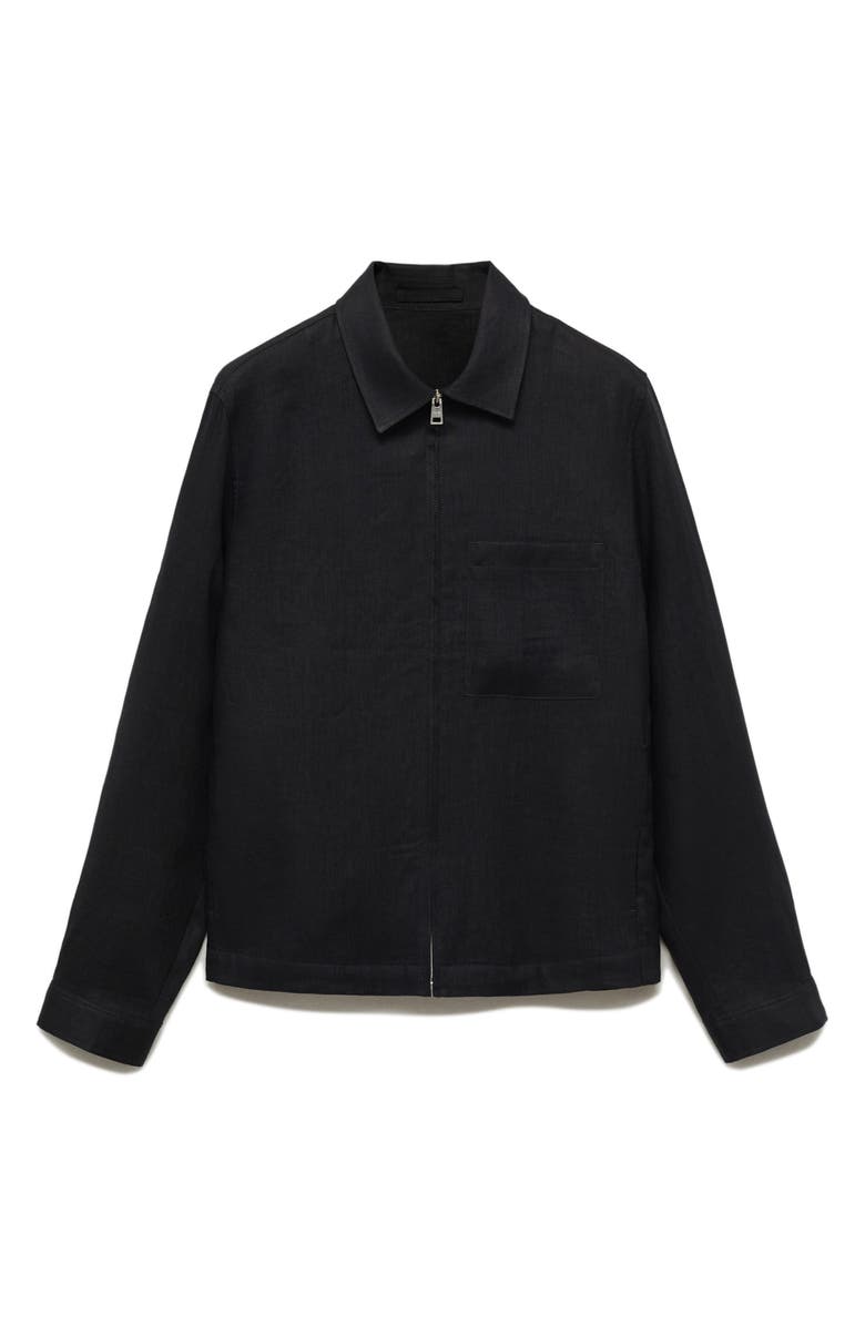MANGO Linen Jacket with Zip Closure, Alternate, color, 