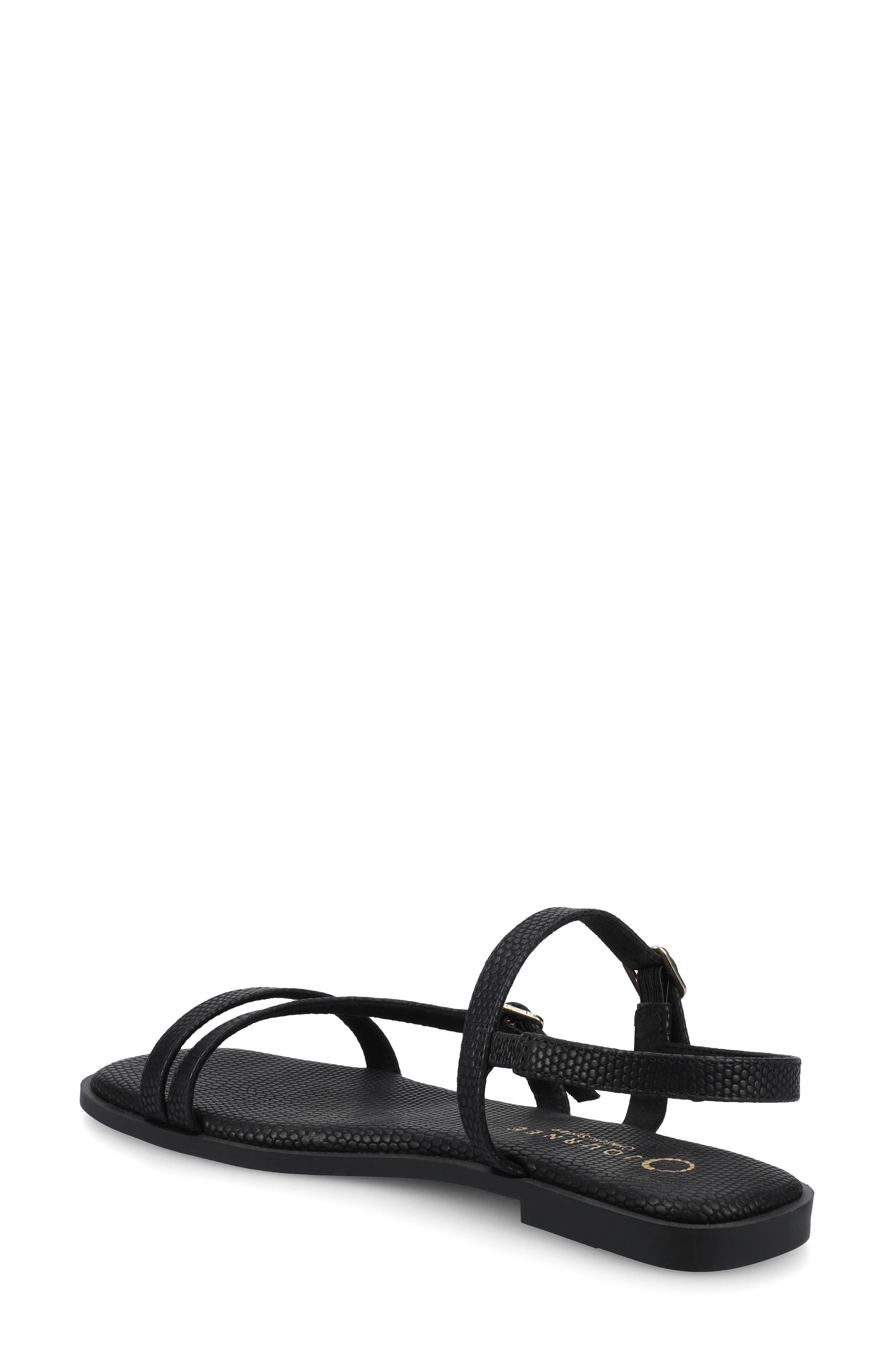 Journee Collection Brianna Sandal, Alternate, color, Black Lizard