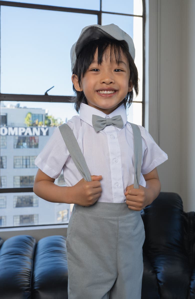 Peanut Butter Collection Kids' Eton Safari 5-Piece Suspenders Suit Set, Alternate, color, Heather