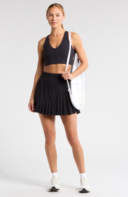 Shop Zella Clean Sweep Pleated Performance Skirt In Black