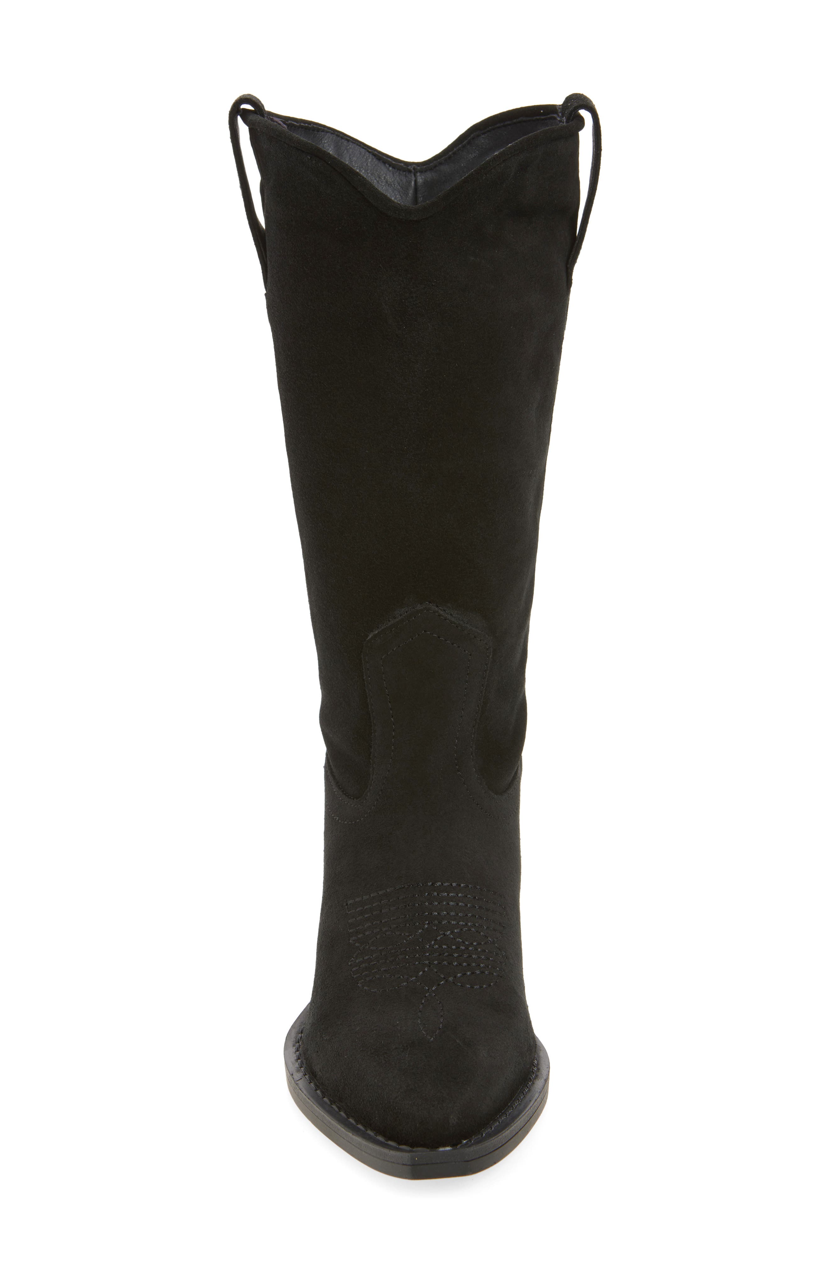 Steve Madden Anslee Western Boot, Alternate, color, Black Suede