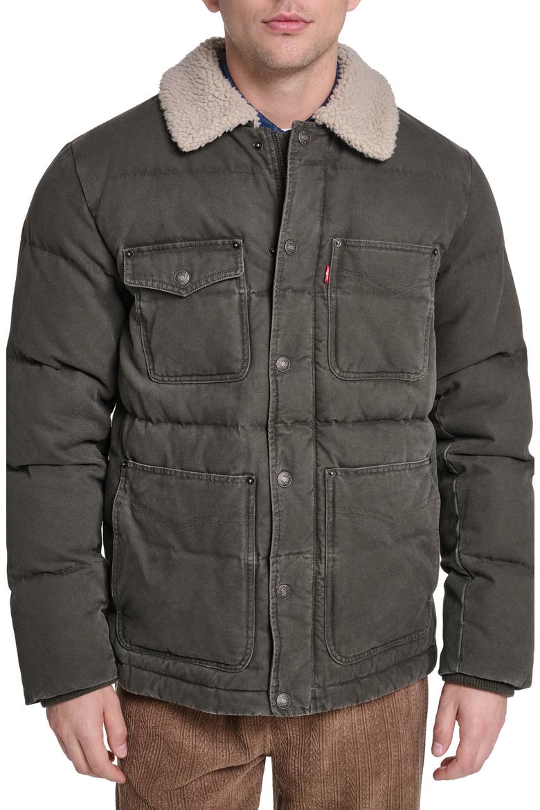 Quilted Chore Jacket, Main, color, OLIVE