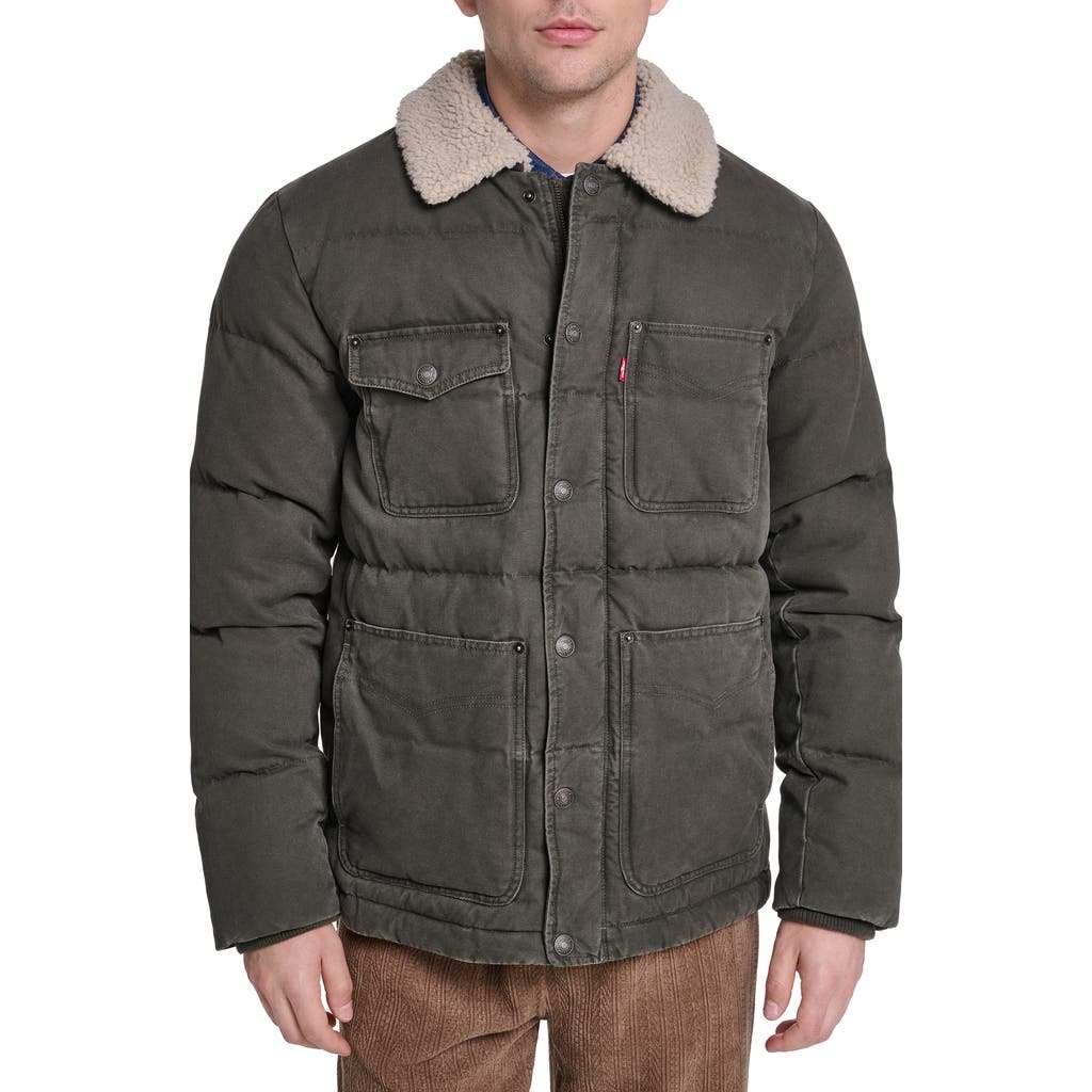 Levi's Quilted Chore Jacket In Olive