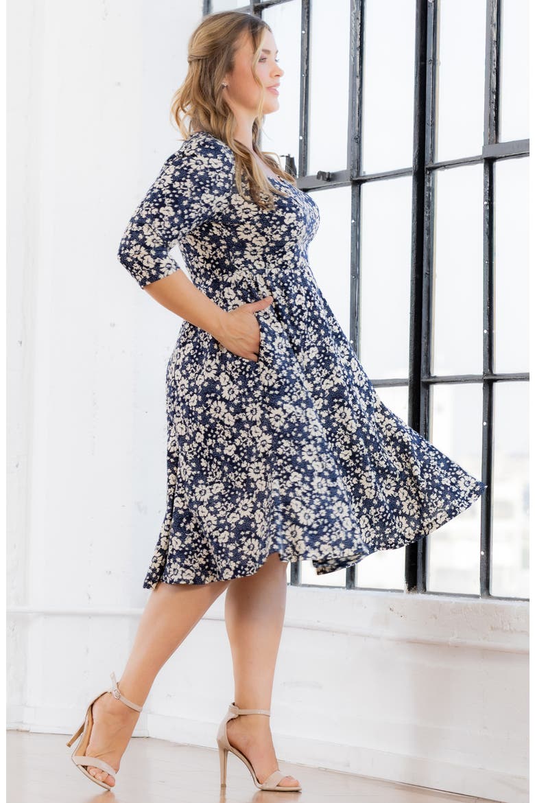 Royal Sweetheart Dress, Alternate, color, AEGEAN BLUE FLORALS