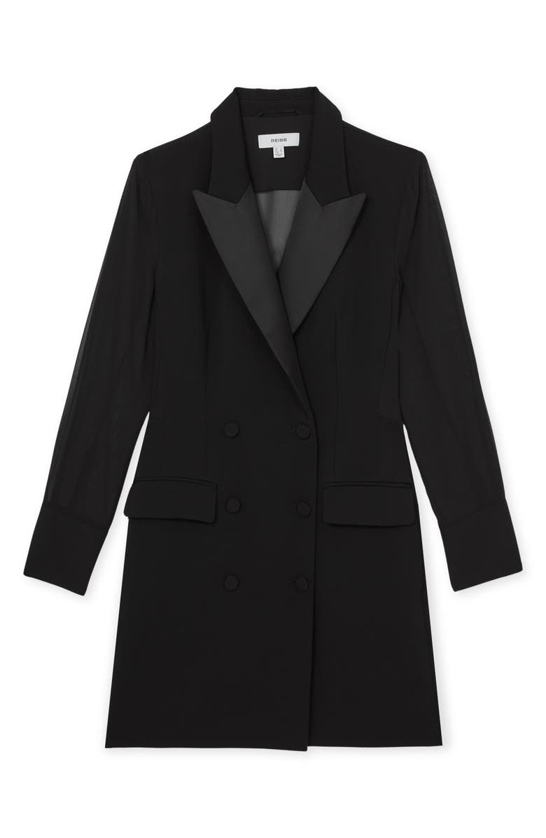 Reiss Adina Double Breasted Blazer Dress, Alternate, color, Black