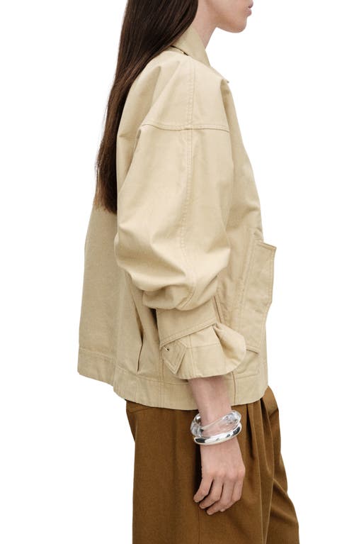 Mango Cotton Crop Trench Coat In Light/pastel Grey