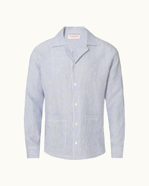 Soren Relaxed Fit Hemp Stripe Overshirt