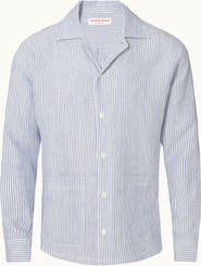 Orlebar Brown Soren Relaxed Fit Hemp Stripe Overshirt