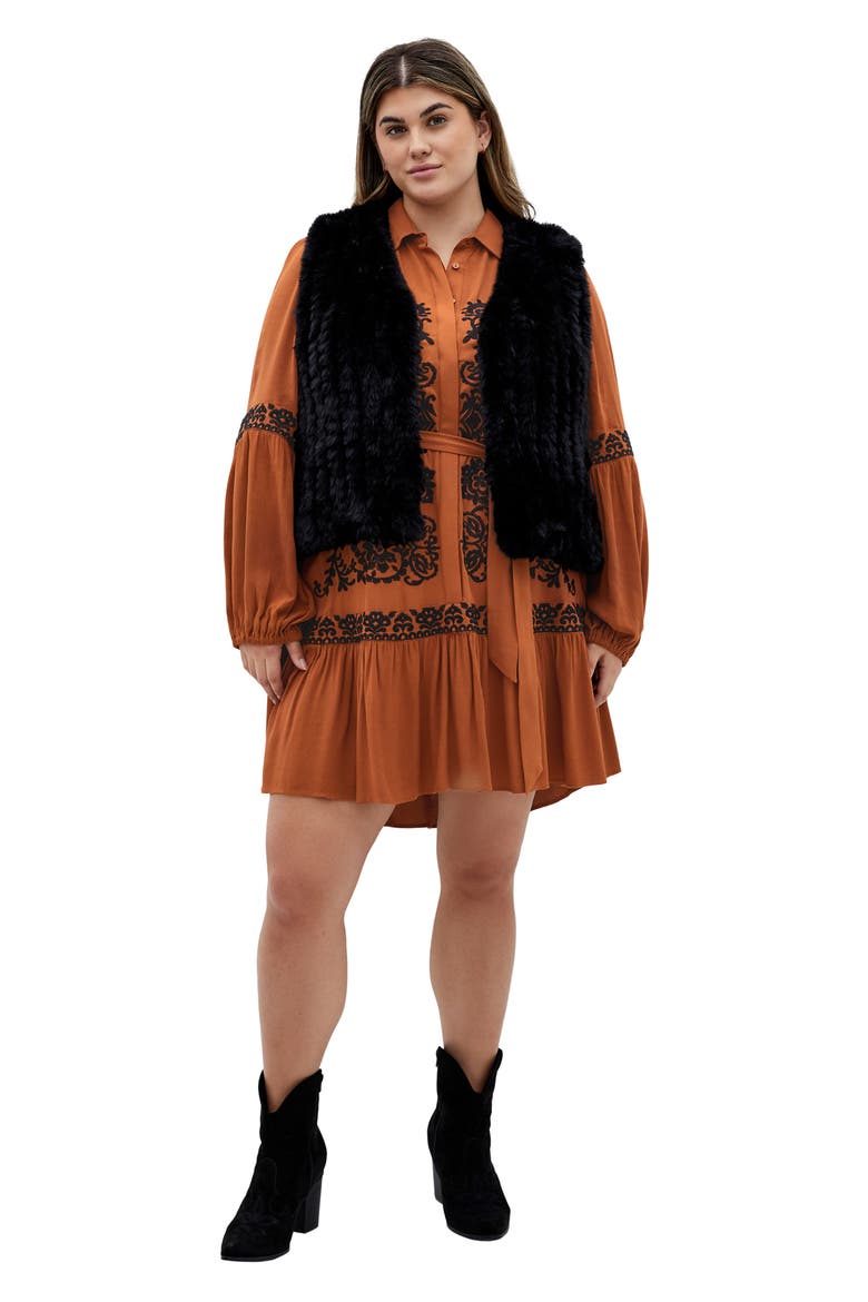 Eve Faux Fur Vest, Alternate, color, BLACK