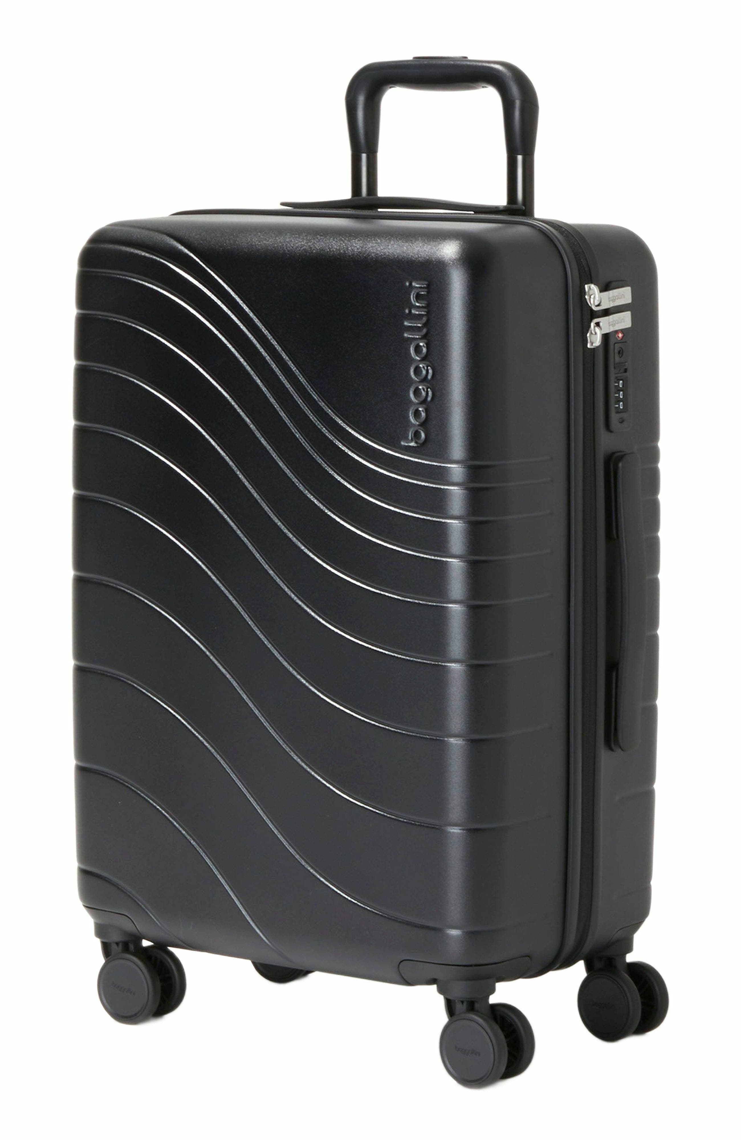BAGGALLINI Set Wave 22 in. Wheel Hardside Carry-On Suitcase, Alternate, color, Black Hardside