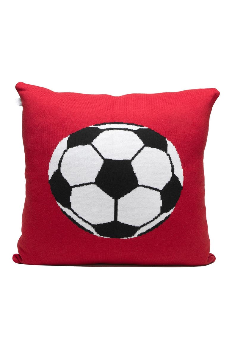 Gol Soccer Rectangular Throw Pillow, Alternate, color, DARK RED