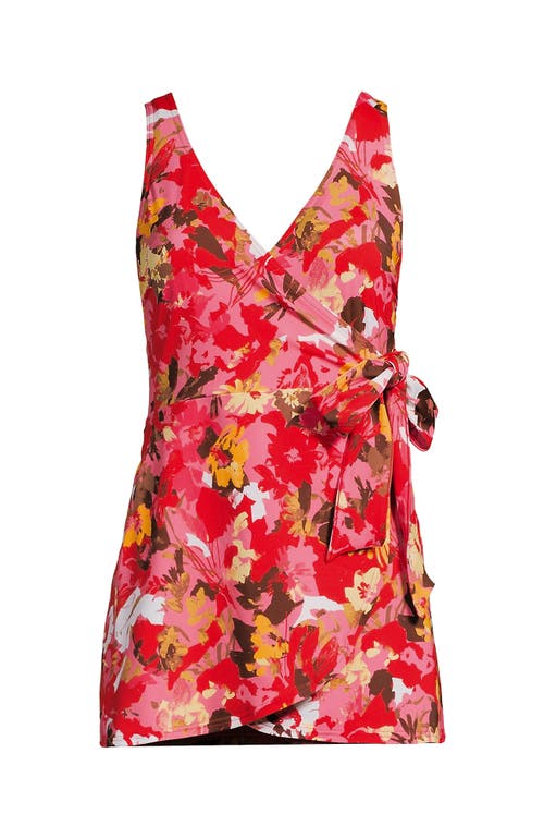 Lands' End Side Tie Mini Swim Dress Swimsuit In Multi