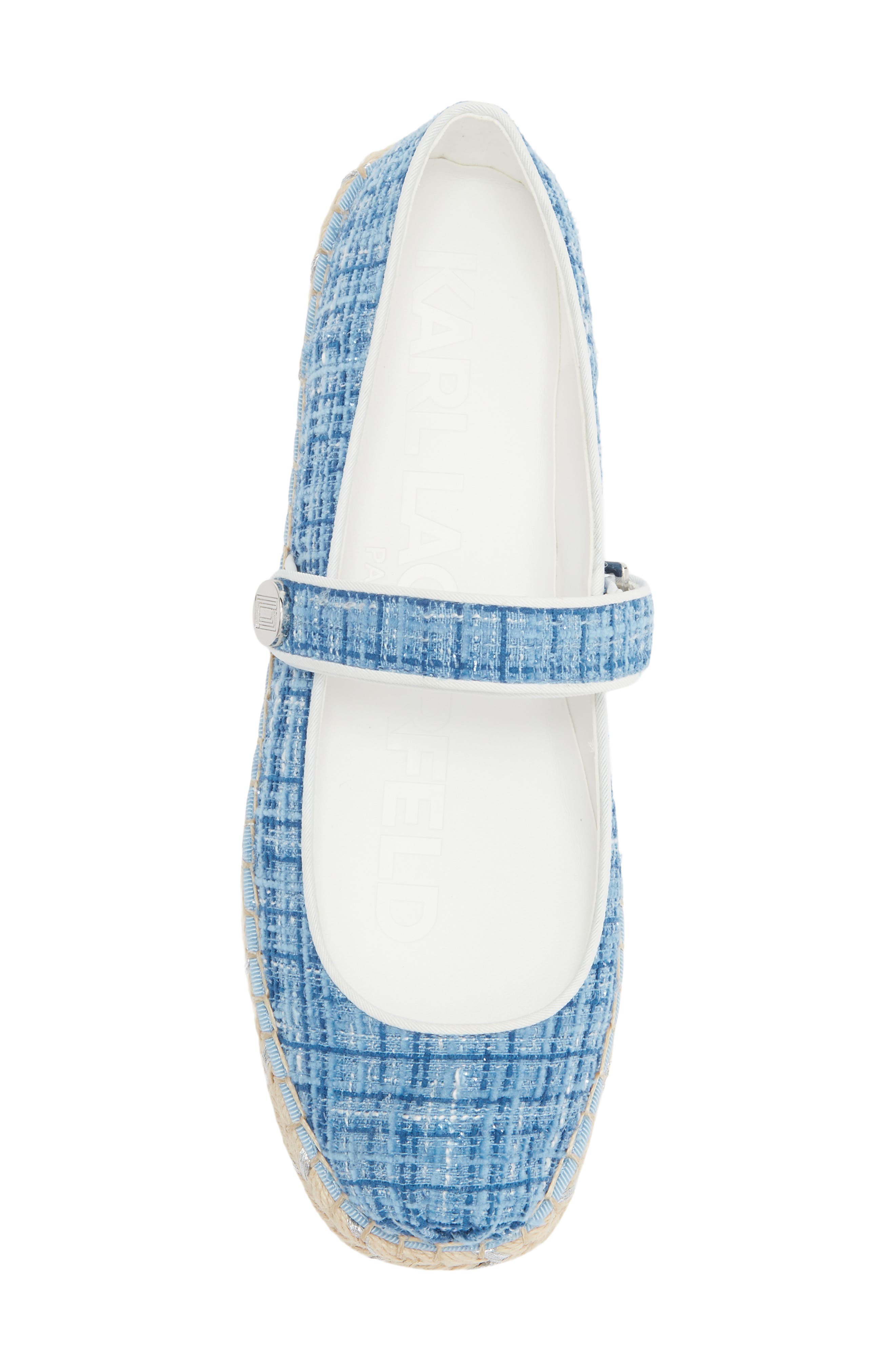 KARL LAGERFELD PARIS Mikai Mary Jane Espadrille Flat, Alternate, color, Cornflower Blue