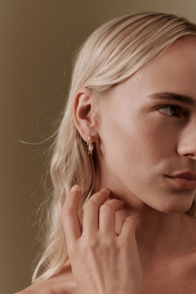 Sunny Twisted Hoops, Alternate, color, Recycled Gold Vermeil