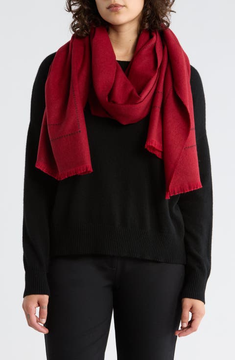 Contrast Stitch Border Scarf