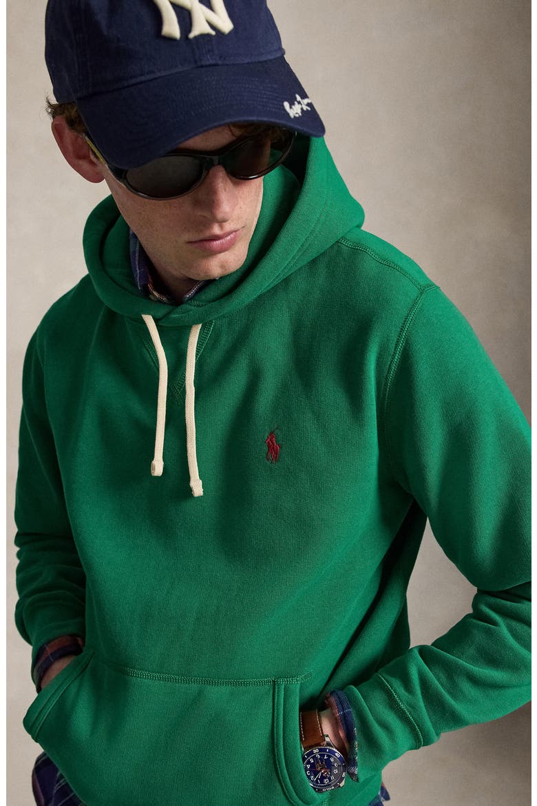 Fleece Hoodie, Alternate, color, GREEN